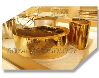 الفولاذ المقاوم للصدأ الأثاث قوس آلة الطلاء ، والكراسي المعدنية والجداول معدات طلاء الذهب PVD